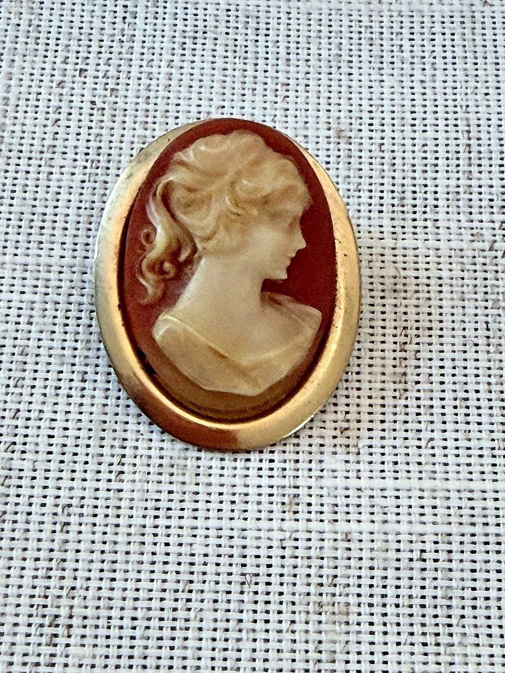 Vintage Victorian-Style Cameo Brooch/Pin with Rollover Clasp.